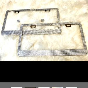 2pc Silver Bling License Plate holder